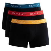 Gant 3P Cotton Stretch Trunks Colored Svart/Rød bomull X-Large Herre