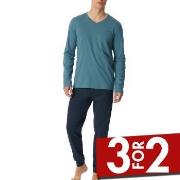 Schiesser Casual Essentials Long Sleeve Pyjamas Marine/Blå bomull 56 H...