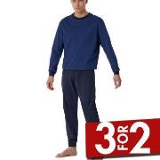 Schiesser Comfort Essentials Long Pyjamas Marine bomull 50 Herre