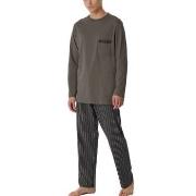 Schiesser Comfort Nightwear Long Pyjamas Brun Mønster bomull 54 Herre