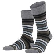 Falke Strømper Stripe Socks Svart/Grå Str 47/50 Herre