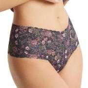 Hanky Panky Truser Signature Lace Print Retro Thong Svart blomstre nyl...