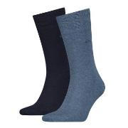 Calvin Klein Strømper 2P Carter Casual Flat Knit Sock Marine/Blå Str 4...