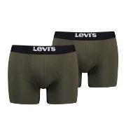 Levis 2P Men Solid Basic Boxer Brief Khaki bomull Large Herre