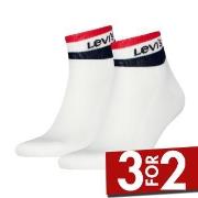 Levis Strømper 2P Mid Cut Stripe Socks Hvit Str 43/46