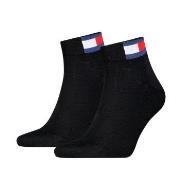 Tommy Men Uni Flag Quarter Sock Strømper 2P Svart Str 35/38