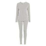 Damella Bamboo Plain Long Pyjamas Set Grå Bambus XX-Large Dame