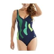 Damella Julia Basic Swimsuit Blå/Grønn 44 Dame