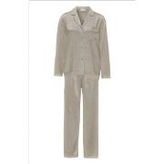 Damella Woven Silk Plain Pyjamas Set Nougat silke Medium Dame