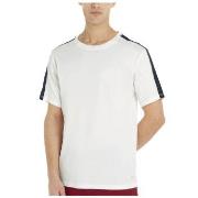 Tommy Hilfiger Established Stripe Sleeve T Shirt Hvit/Marine bomull XX...