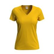 Stedman Classic V-Neck Women T-shirt Sennepsgul bomull Small Dame