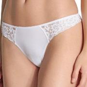 Calida Truser Natural Comfort Lace Thong Hvit bomull Small Dame