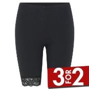 Decoy Mid-length Capri Leggings With Lace Svart økologisk bomull Large...