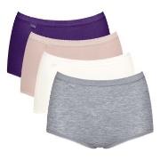 Sloggi Truser 4P Basic Plus Maxi Panty Rosa/Lilla bomull 50 Dame