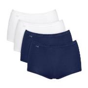 Sloggi Truser 4P Basic Plus Maxi Panty Hvit/Marine bomull 52 Dame