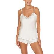 Lady Avenue Pure Silk Camisole With Lace Benhvit silke X-Large Dame