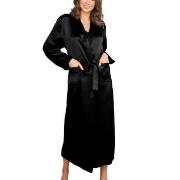 Lady Avenue Pure Silk Long Robe Svart silke X-Small Dame