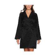 Lady Avenue Satin Short Kimono Svart Small Dame