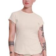 Sloggi GO Ribbed T Shirt Krem bomull Large Dame