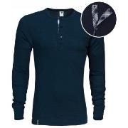 Dovre Organic Cotton Grand Dad Rib Shirt Marine økologisk bomull Small...