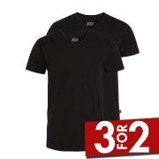 Jockey 2P V-Neck T-Shirt Svart bomull Small Herre