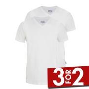 Jockey 2P V-Neck T-Shirt Hvit bomull Small Herre