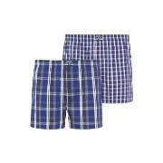 Jockey 2P Woven Boxer Shorts Marine Rutete bomull Medium Herre