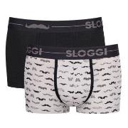 Sloggi 6P Men GO Movember Hipster Svart/Hvit bomull Large Herre