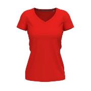 Stedman Claire V-neck Rød ringspunnet bomull Small Dame