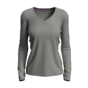 Stedman Claire V-neck Long Sleeve Gråmelerad ringspunnet bomull X-Larg...