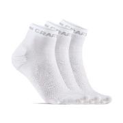 Craft Strømper 3P Core Dry Mid Socks Hvit nylon Str 37/39