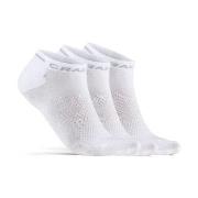 Craft Strømper 3P Core Dry Shafless Socks Hvit nylon Str 37/39