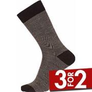 Egtved Strømper Twin Wool Cotton Sock Mørkbrun  Str 45/48