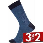 Egtved Strømper Twin Wool Cotton Sock Blå Str 45/48