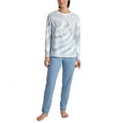 Calida Cotton Stripes Long Pyjama Lysblå Stripet bomull X-Small Dame