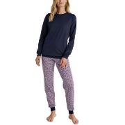 Calida Lovely Nights Pyjama With Cuff Marine/Rød bomull Small Dame