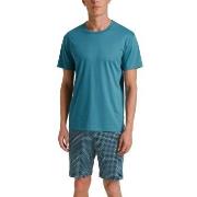 Calida Relax Streamline 2 Short Pyjamas Blå/Blå bomull X-Large Herre