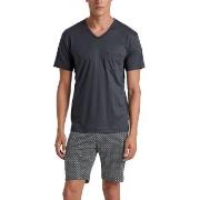 Calida Relax Swiss Edition Short Pyjama Antracit bomull Small Herre