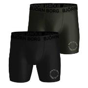 Björn Borg 2P Performance Boxer 1727 Svart polyester Large Herre