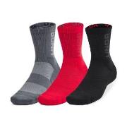 Under Armour Strømper 3P Mid Crew Maker Socks Svart/Rød X-Large