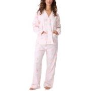 PJ Salvage Long Sleeve Flannel Pyjama Lysrosa bomull X-Small Dame