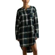 Polo Ralph Lauren Cozy Flannel Tunic Svart/Grønn bomull Large Dame