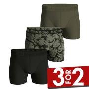 Björn Borg 3P Cotton Stretch Boxer 1721 Militærgrønn bomull Medium Her...