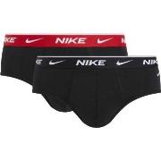 Nike 2P Everyday Cotton Stretch Brief Svart/Rød bomull Small Herre