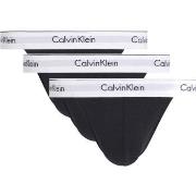 Calvin Klein 3P Modern Cotton Stretch Thong Svart bomull X-Large Herre