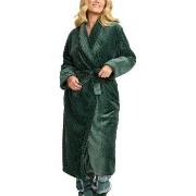 Damella Jaquard Fleece Dressing Gown Grønn polyester X-Large Dame