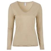 Damella Silk Long Sleeve Beige silke Small Dame