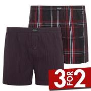 Jockey 2P Woven Boxer Shorts Rød bomull X-Large Herre