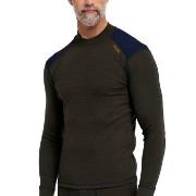 Dovre Folded Collar Baselayer Militærgrønn ull XX-Large Herre