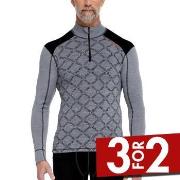 Dovre Half Zip Jacquard Baselayer Grønn Mønster ull Large Herre